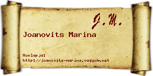 Joanovits Marina névjegykártya